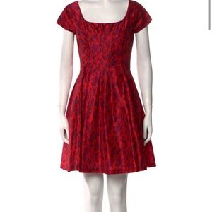 Zac Posen Red and Purple Mini Dress